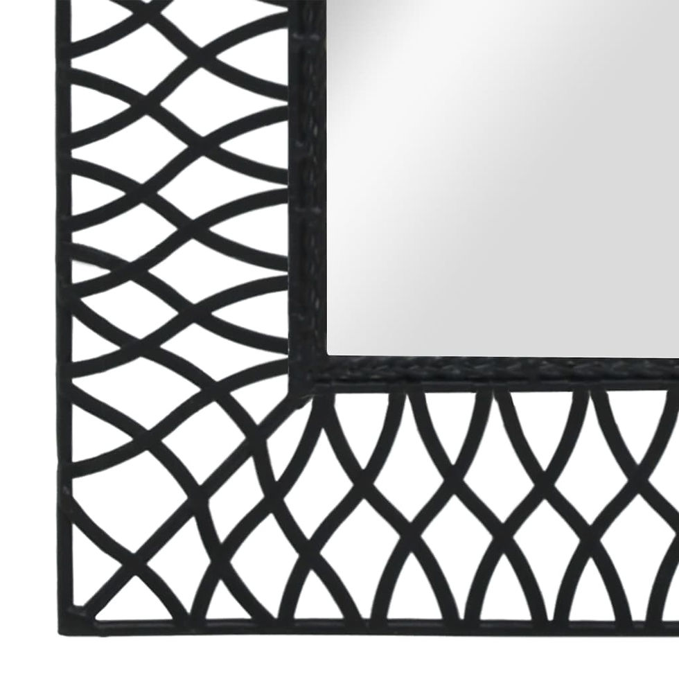 Thumbnail: vidaXL Garden Wall Mirror Arched Steel Frame Black Outdoor Decor 19.6"/23.6"
