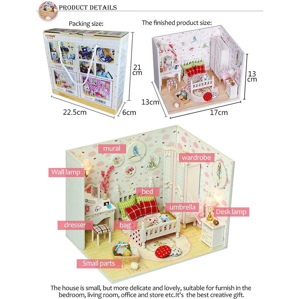 Thumbnail: Doll House Dream House DIY Miniature House Building Kit Wooden Furniture Toys fo