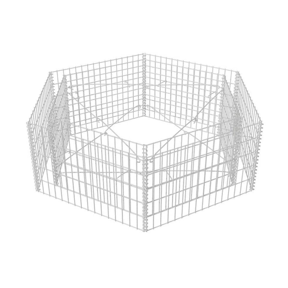 Thumbnail: vidaXL Hexagonal Gabion Planter Flower Bed Box Basket Yard Patio Multi Sizes