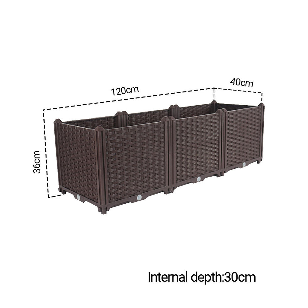 Thumbnail: 120cm Raised Planter Box Vegetable Herb Flower Outdoor Plastic Plants Garden Bed