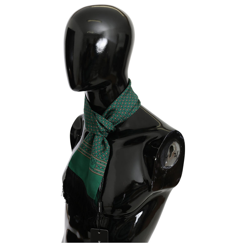 Thumbnail: Green Baroque Wrap Shawl 100% Silk Scarf