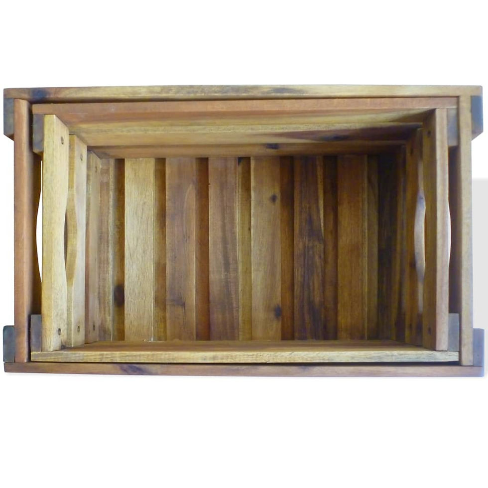 Thumbnail: vidaXL Apple Crate Set 2 Pieces Solid Acacia Wood