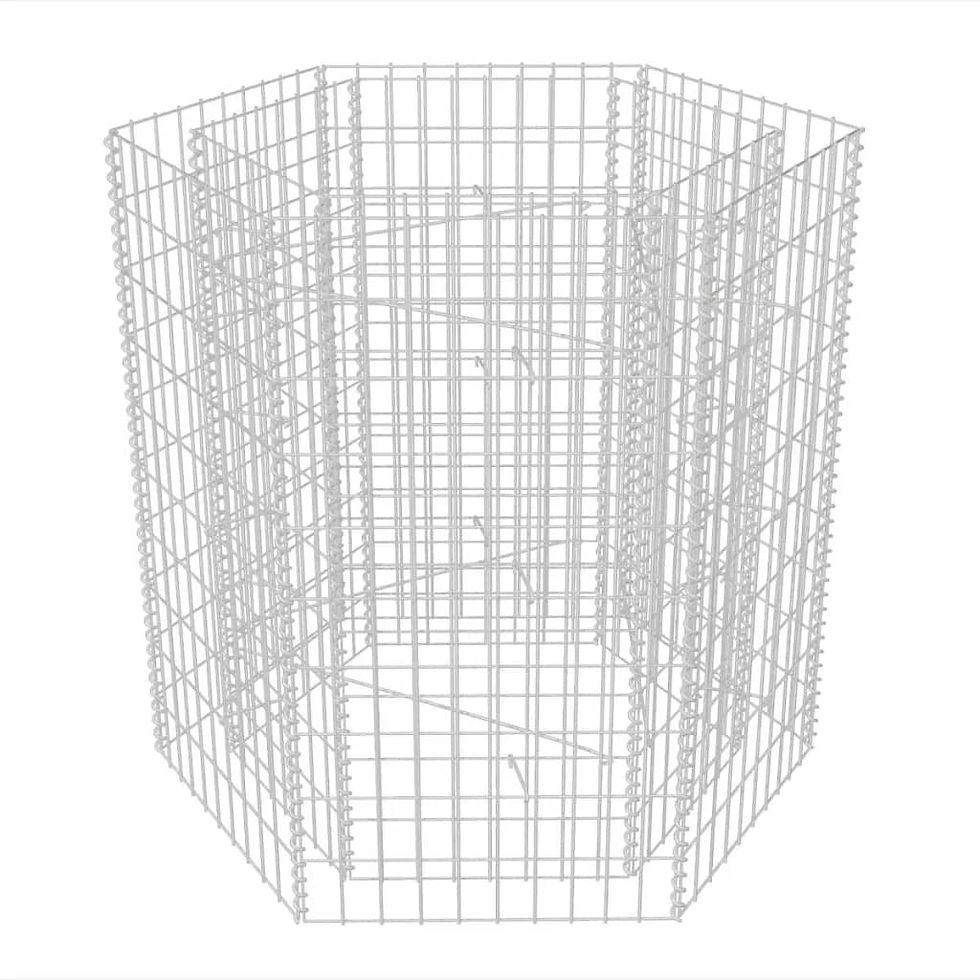 Thumbnail: vidaXL Hexagonal Gabion Planter Flower Bed Box Basket Yard Patio Multi Sizes