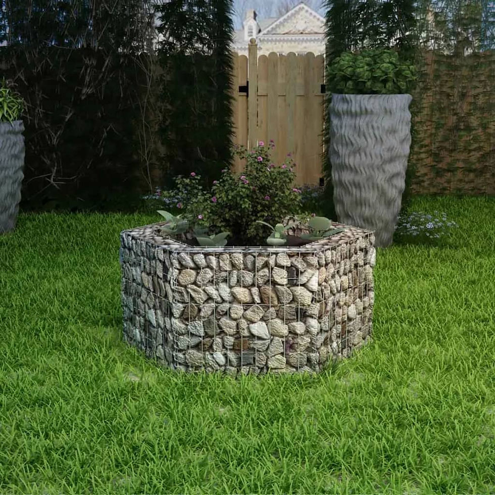 Thumbnail: vidaXL Hexagonal Gabion Planter Flower Bed Box Basket Yard Patio Multi Sizes