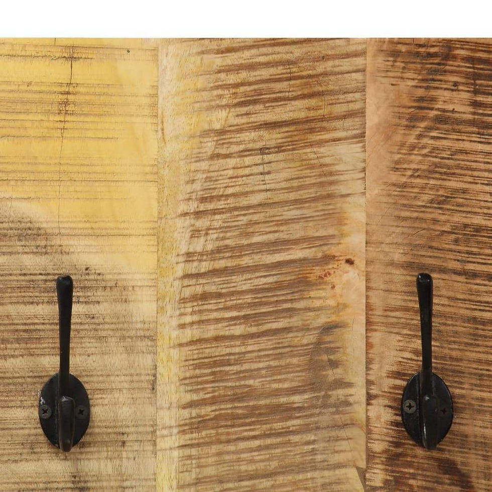 Thumbnail: vidaXL Wall-mounted Coat Racks 2 pcs Solid Mango Wood 14.2"x43.3"x1.2"