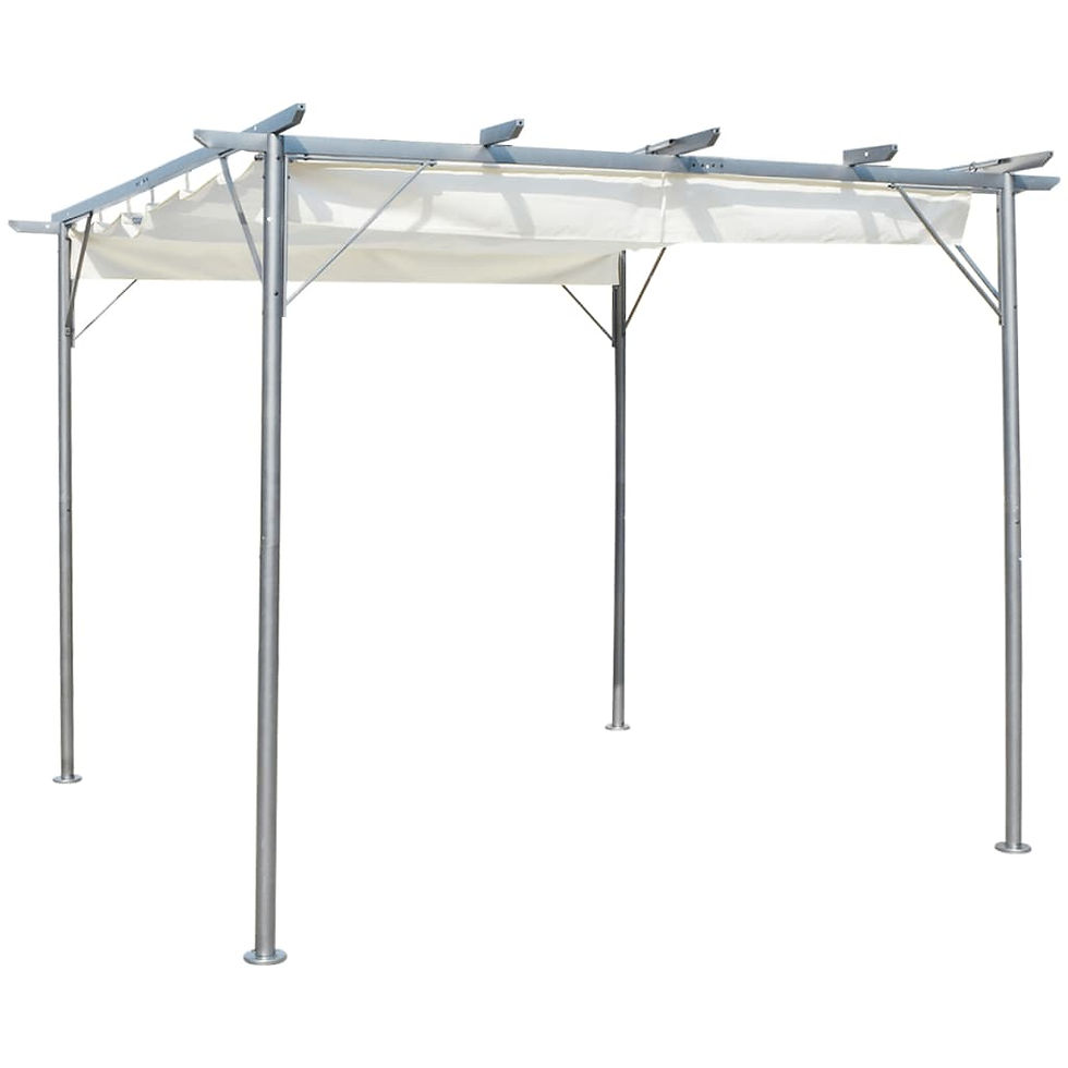 Thumbnail: vidaXL Pergola with Retractable Roof  Steel Outdoor Sunshade Multi Colors