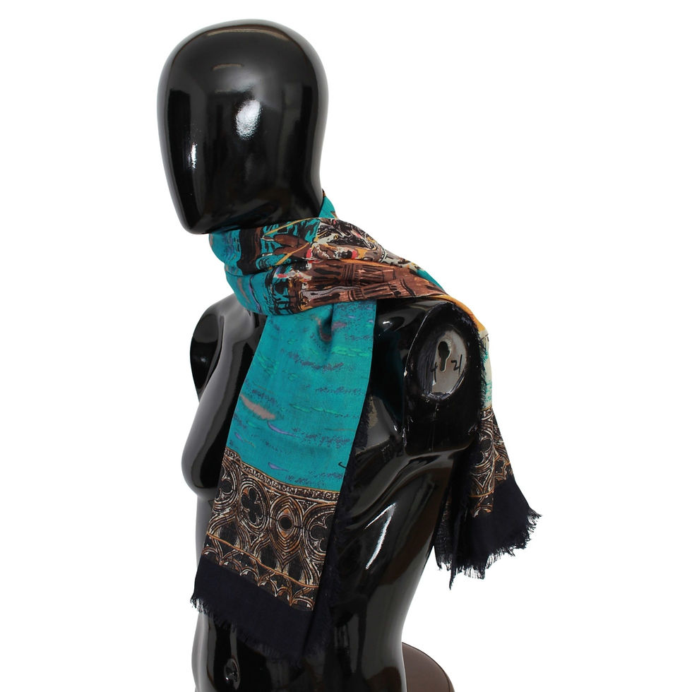 Thumbnail: Multicolor Venice Print Shawl Cashmere Scarf
