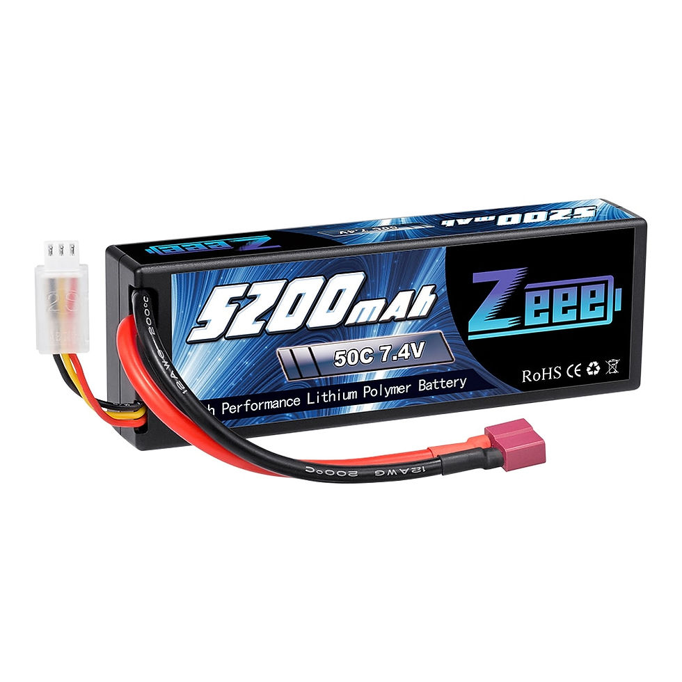 Thumbnail: Zeee 5200mAh RC Lipo Battery 7.4V 50C 2S RC Battery With Deans Plug for RC Truck