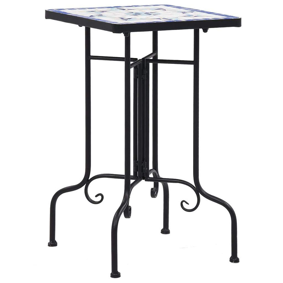 Thumbnail: vidaXL Mosaic Side Table Ceramic Accent Balcony Poolside Table Multi Colors