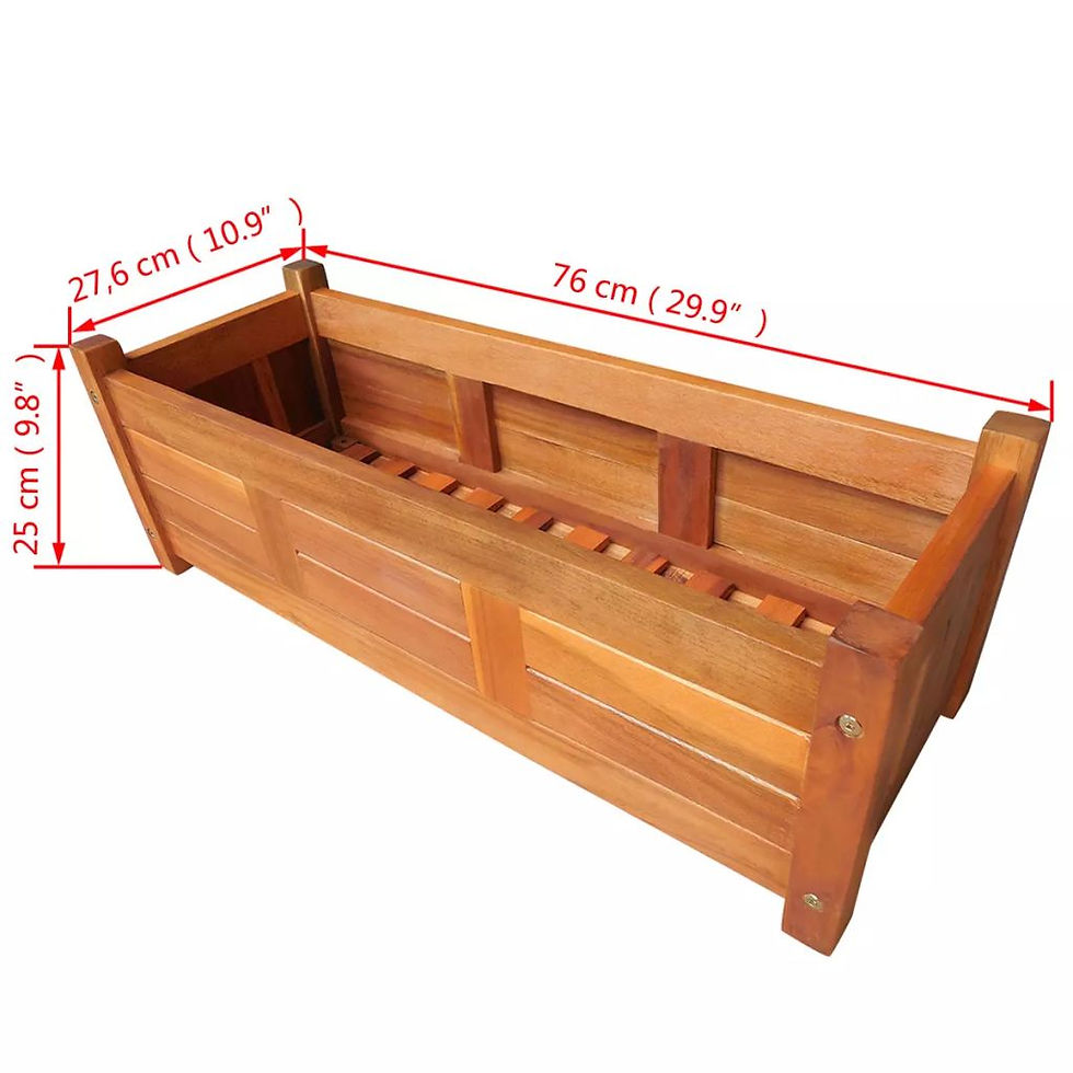 Thumbnail: vidaXL Solid Acacia Wood Outdoor Planter Patio Pot Garden Yard Multi Sizes