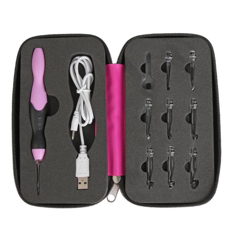 Thumbnail: 9 in 1 Light Up Crochet Hooks Knitting Needles USB Rechargeable LED Knitting Too