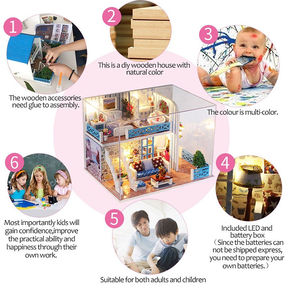 Thumbnail: Miniature Super Mini Size Doll House Model Building Kits Wooden Furniture Toys D