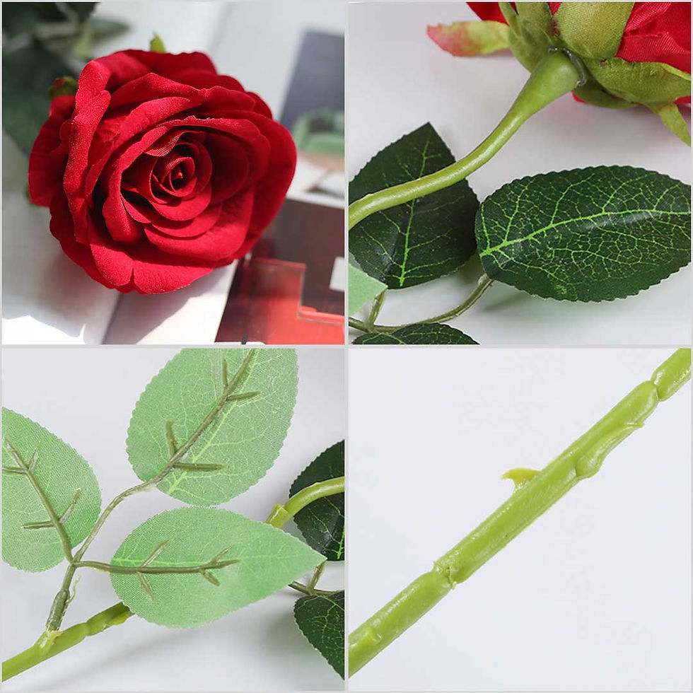 Thumbnail: 10pcs Artificial Silk Flower Fake Rose Bouquet Table Decor Red