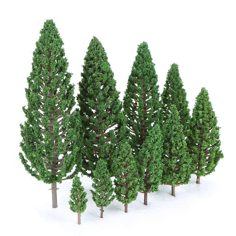Thumbnail: 33pcs Mini Plastic Green Trees Scale Architectural Models Train Railways Landsca