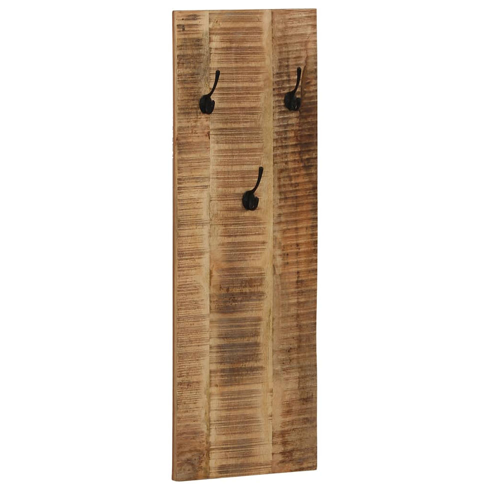 Thumbnail: vidaXL Wall-mounted Coat Racks 2 pcs Solid Mango Wood 14.2"x43.3"x1.2"