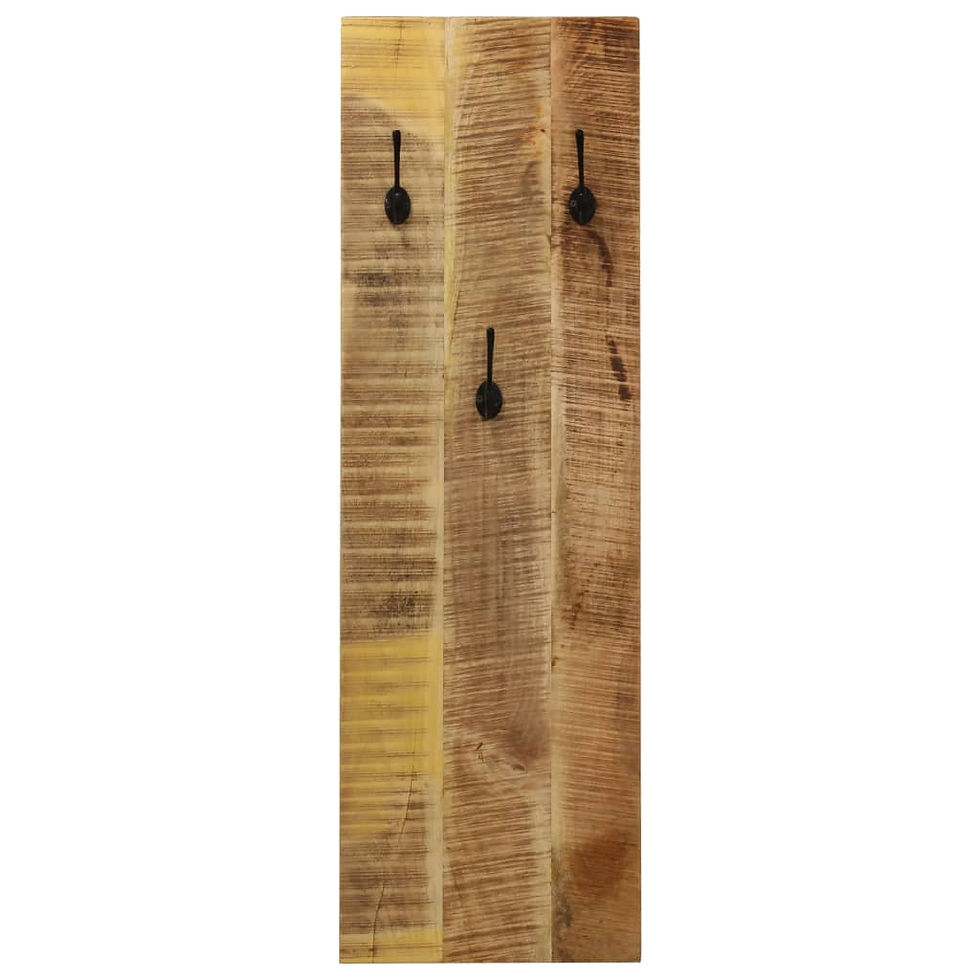 Thumbnail: vidaXL Wall-mounted Coat Racks 2 pcs Solid Mango Wood 14.2"x43.3"x1.2"