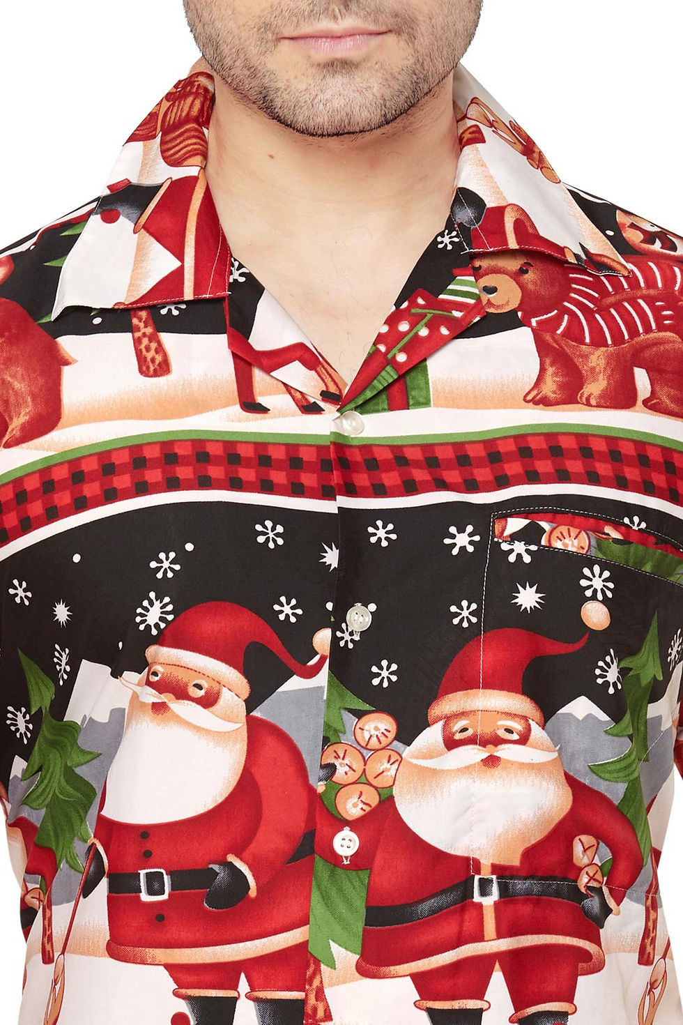 Thumbnail: CLUB CUBANA Men's Regular Fit Classic Short Sleeve Casual Christmas Xmas Shirt