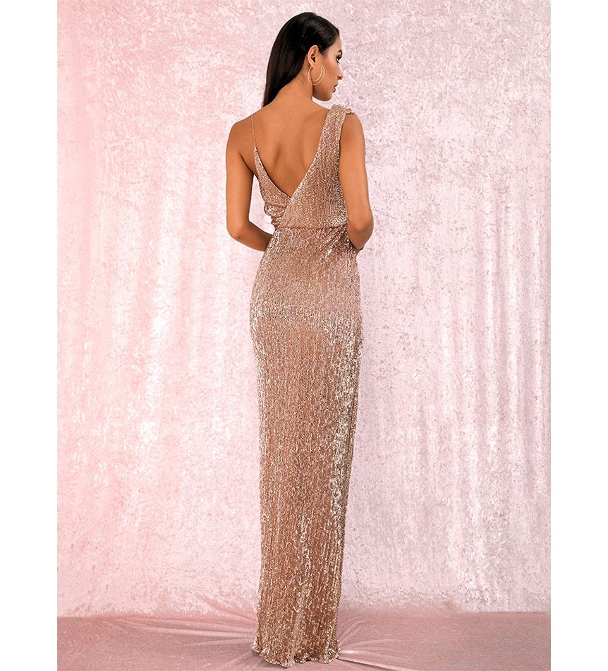 Thumbnail: Champagne Sequin Evening Gown