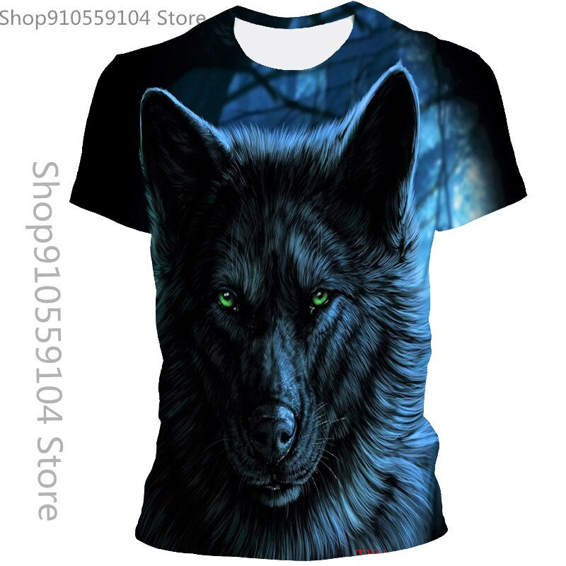 Thumbnail: Summer Men And Women Casual Fashion Animal Wolf 3d Printing T-Shirt Personality