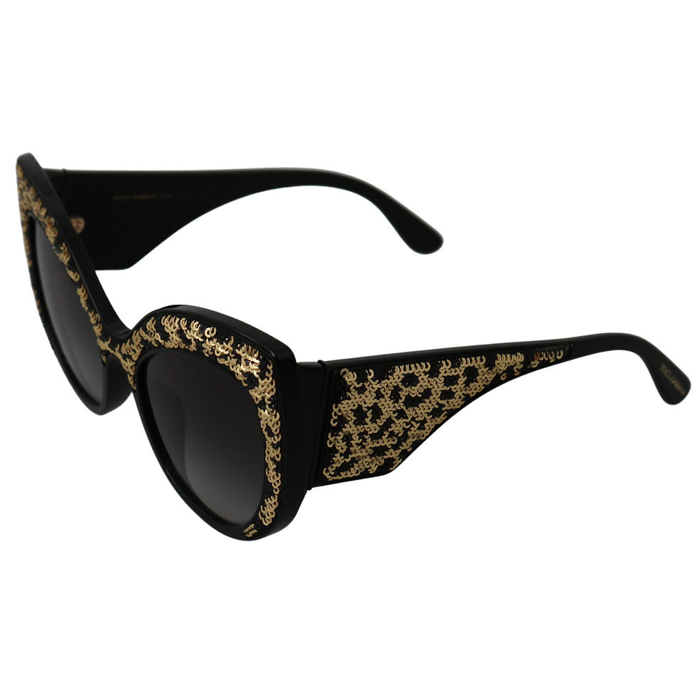 Thumbnail: Black Gold Sequin DG4326 Butterfly Polarized Sunglasses