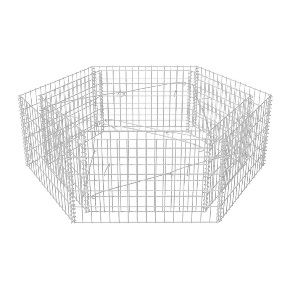 Thumbnail: vidaXL Hexagonal Gabion Planter Flower Bed Box Basket Yard Patio Multi Sizes