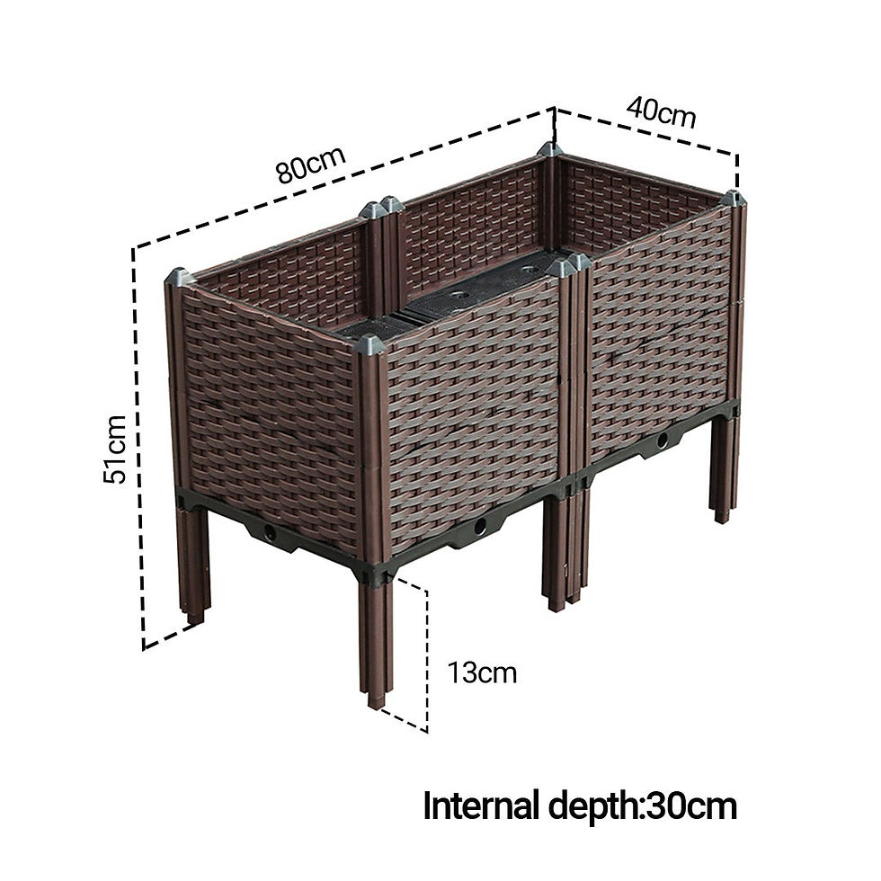 Thumbnail: 80cm Raised Planter Box Vegetable Herb Flower Outdoor Plastic Plants Garden Bed 