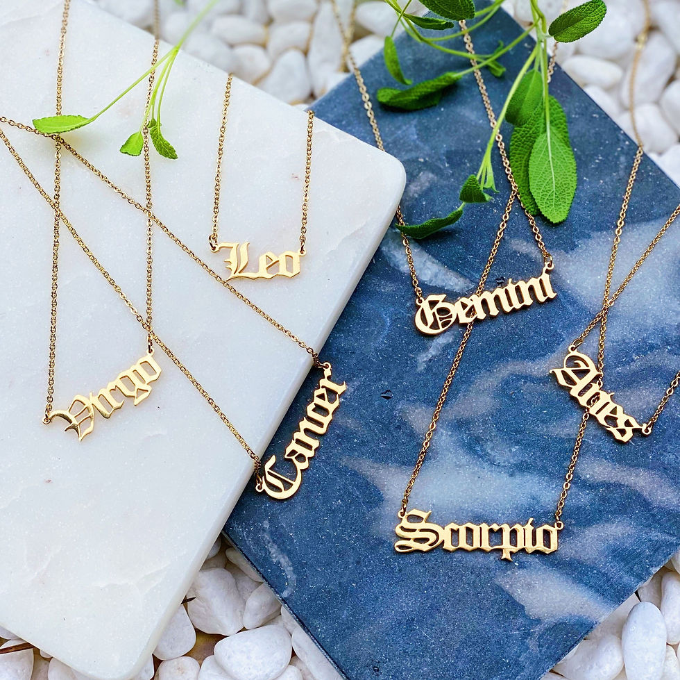 Thumbnail: Old English Zodiac Necklace