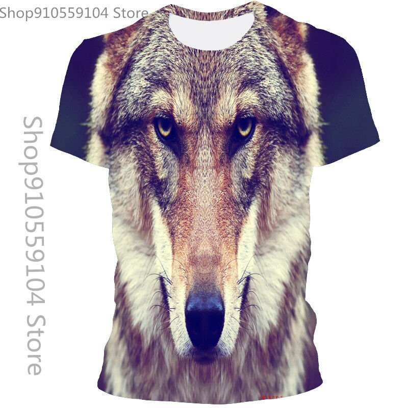Thumbnail: Summer Men And Women Casual Fashion Animal Wolf 3d Printing T-Shirt Personality