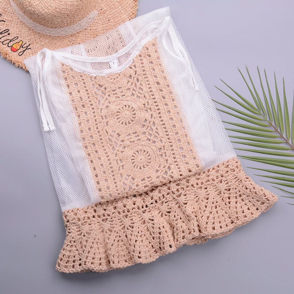 Thumbnail: Sexy Summer Mesh Lace Cover Up Crochet Dress Chiffon Sarong Swimwear Beach Wrap 