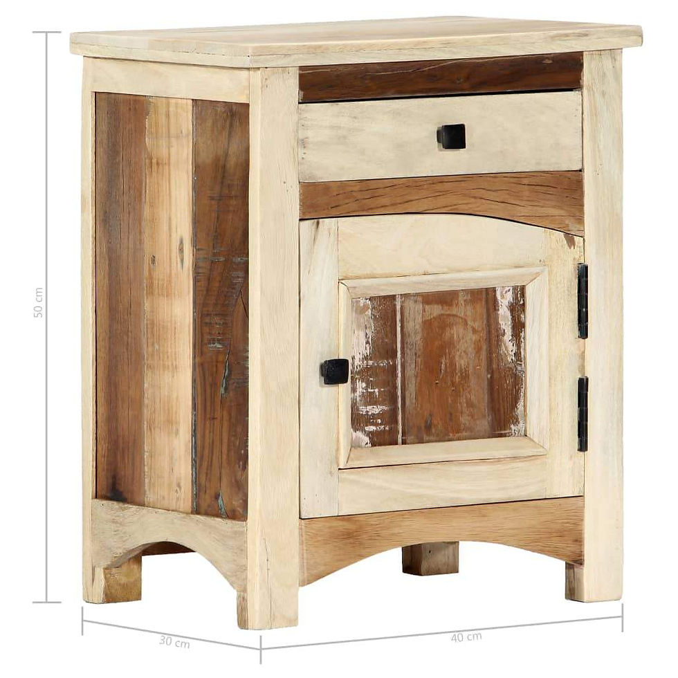 Thumbnail: vidaXL Bedside Cabinet 15.8"x11.8"x19.7" Solid Reclaimed Wood