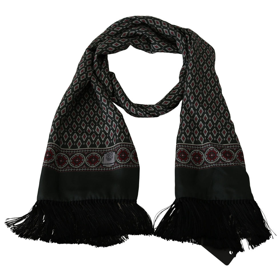 Thumbnail: Green Baroque Wrap Shawl 100% Silk Scarf