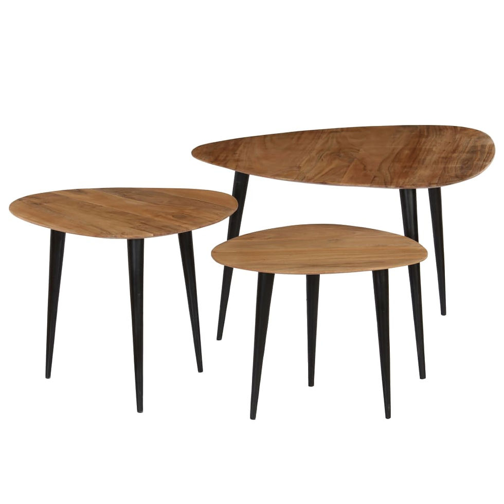 Thumbnail: vidaXL Coffee Table Set 3 Pieces Solid Acacia Wood
