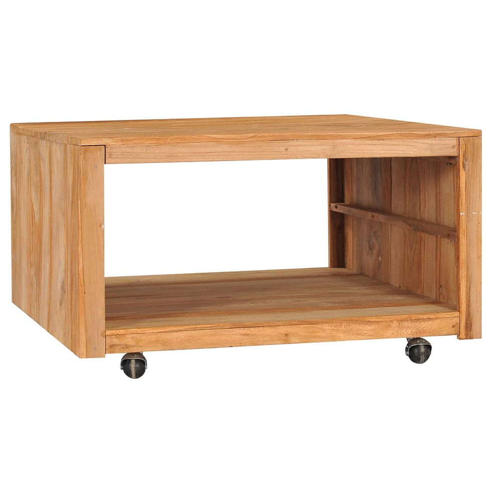 Thumbnail: vidaXL Coffee Table Solid Teak Wood End Couch Table 43.3"x23.6"/31.5"x31.5"