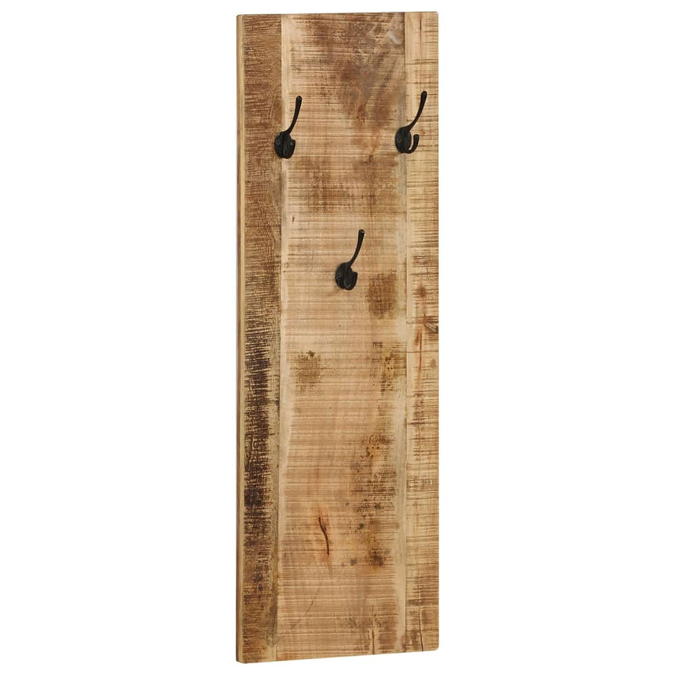 Thumbnail: vidaXL Wall-mounted Coat Racks 2 pcs Solid Mango Wood 14.2"x43.3"x1.2"