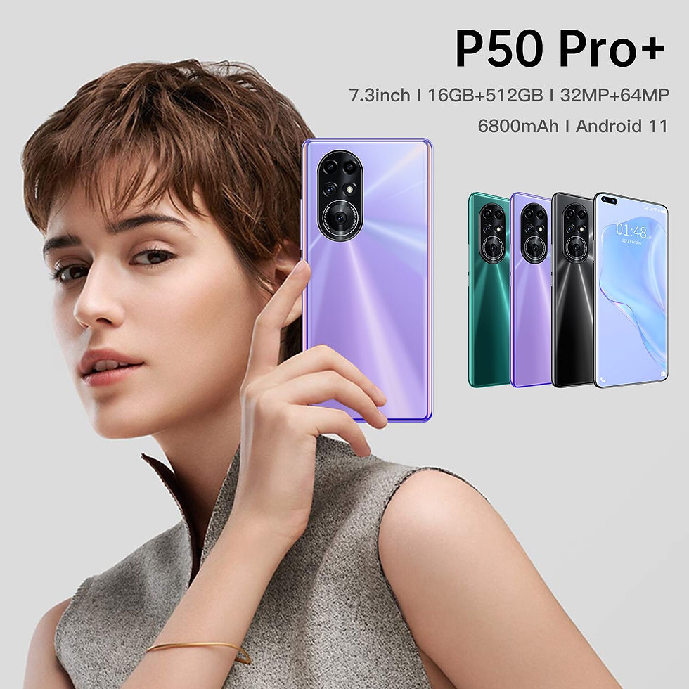 Thumbnail: 2021 New Global Version P50 Pro+ 7.3 Inch Android Mobile Phone 16+512GB Deca Co
