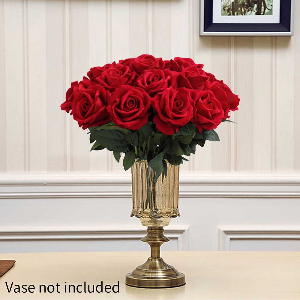 Thumbnail: 10pcs Artificial Silk Flower Fake Rose Bouquet Table Decor Red