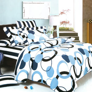 Thumbnail: [Artistic Blue] 100% Cotton 3PC Mini Comforter Cover/Duvet Cover Set (King Size)
