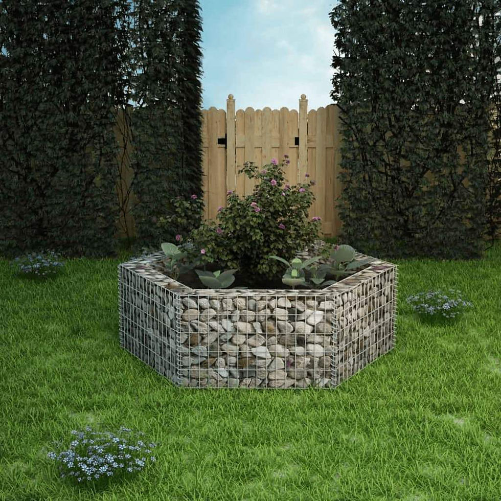 Thumbnail: vidaXL Hexagonal Gabion Planter Flower Bed Box Basket Yard Patio Multi Sizes