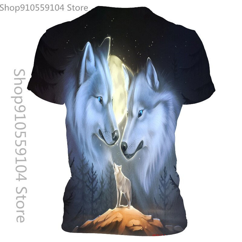 Thumbnail: Summer Men And Women Casual Fashion Animal Wolf 3d Printing T-Shirt Personality