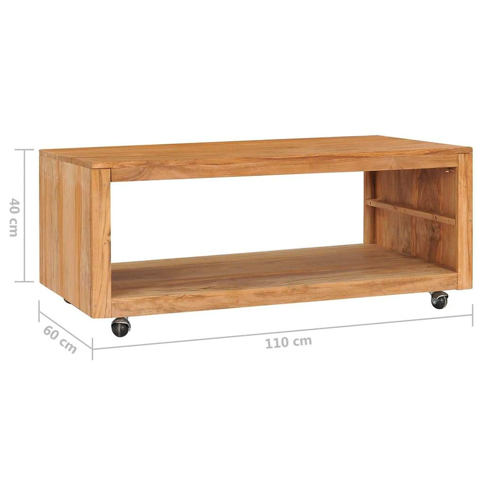 Thumbnail: vidaXL Coffee Table Solid Teak Wood End Couch Table 43.3"x23.6"/31.5"x31.5"