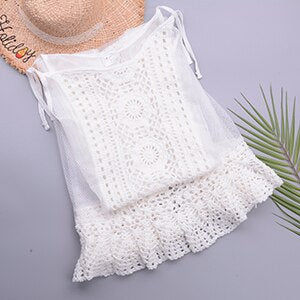 Thumbnail: Sexy Summer Mesh Lace Cover Up Crochet Dress Chiffon Sarong Swimwear Beach Wrap 