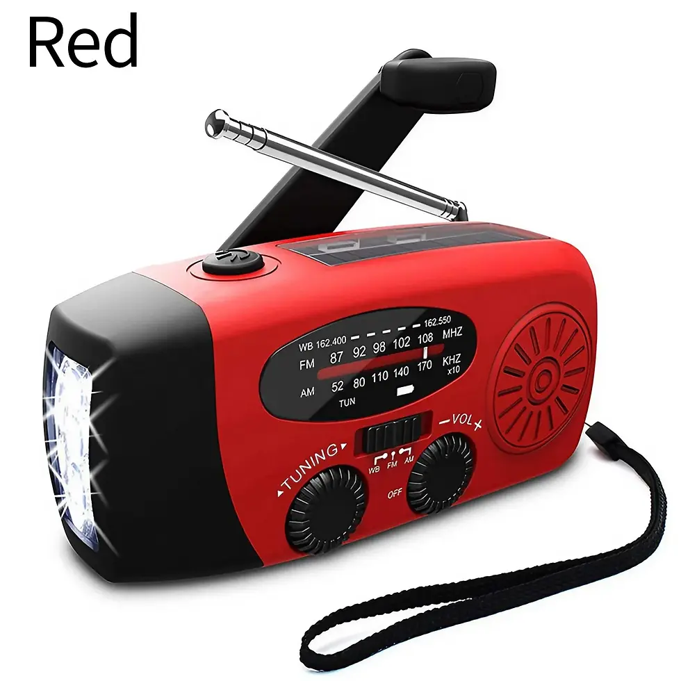 Thumbnail: Multifunctional Portable Radio Hand Crank Solar Power FM AM WB NOAA Weather Radi