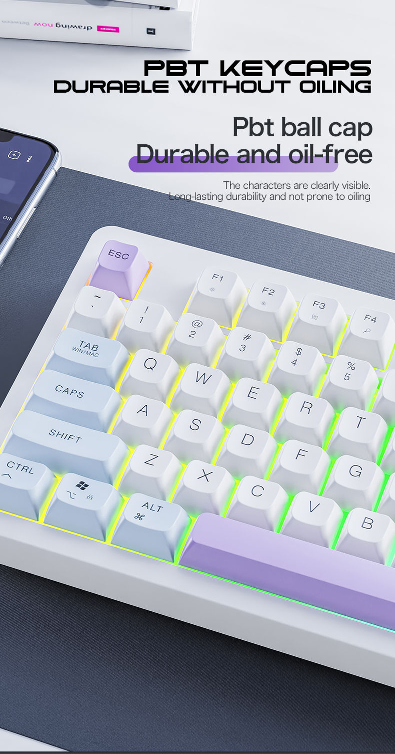 Thumbnail: Xunfox TK100 Bluetooth wireless dual-mode keyboard desktop laptop office E-Sport