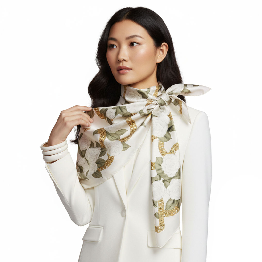 ombre exquise white women scarf