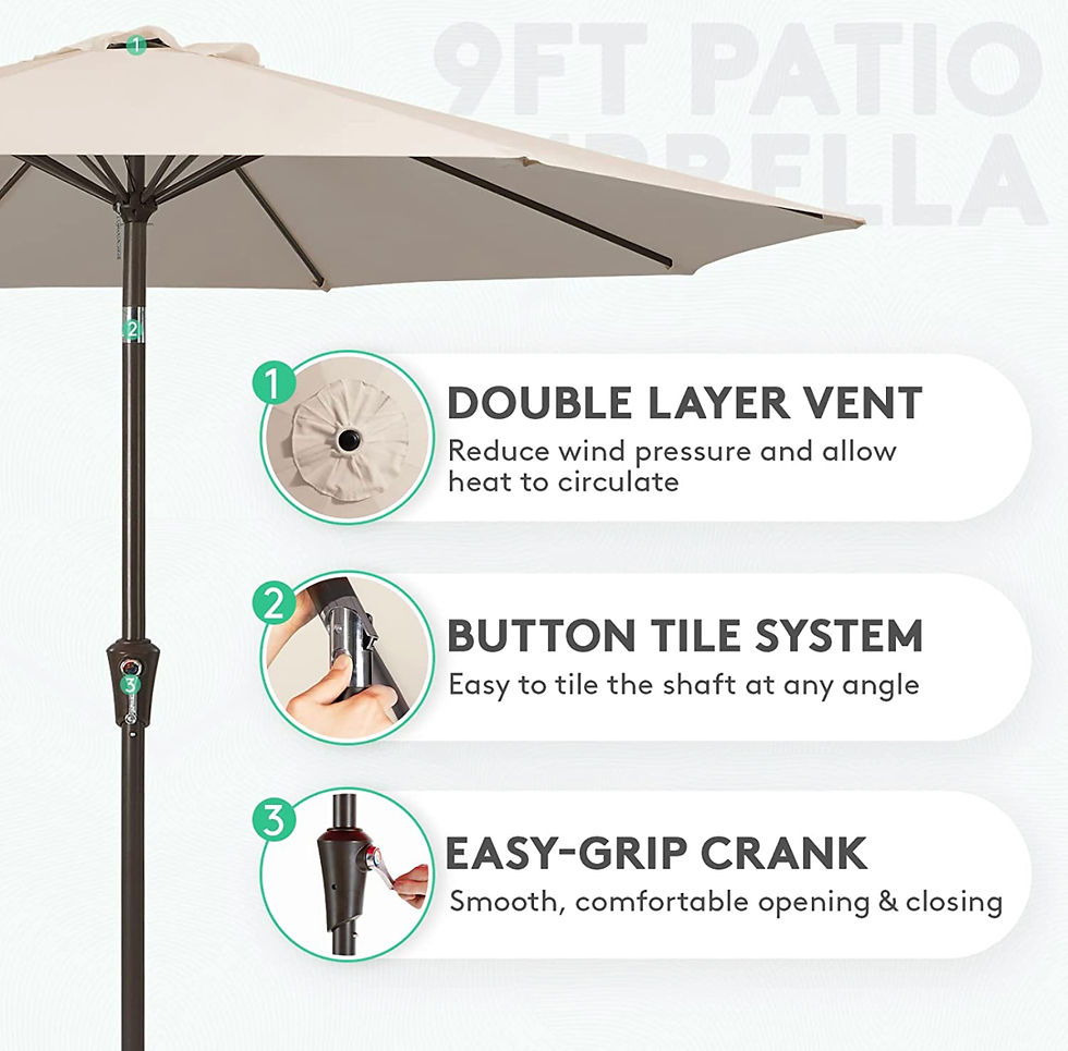 Thumbnail: 9FT Outdoor Patio Umbrella