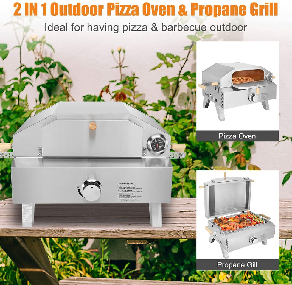 Thumbnail: ROVSUN 2-in-1 Gas Pizza Oven & Propane Grill