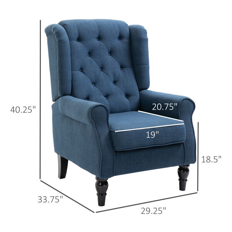 Thumbnail: Accent chair with wooden legs