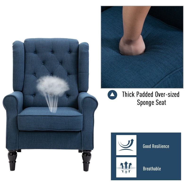 Thumbnail: Accent chair with wooden legs