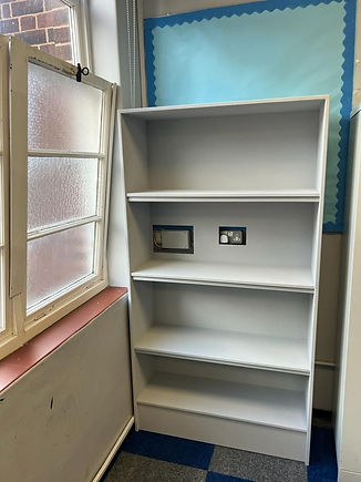 Bookcase shelf that we had built for Alleynes's Academy