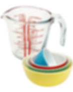Measuring cups and glass jugs